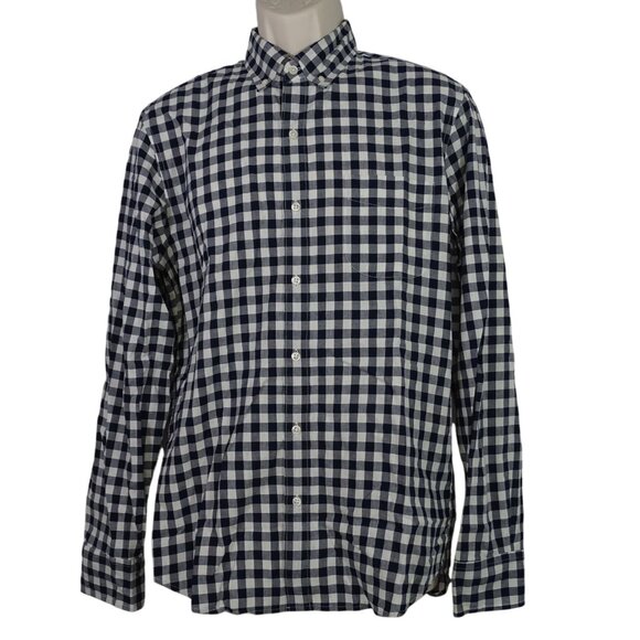 J Crew Slim Fit Blue Gingham Check Plaid Button Down Shirt Men Size M Long Slv - Picture 1 of 13